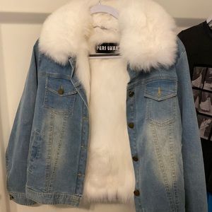 Faux Fur Lined Denim Jacket